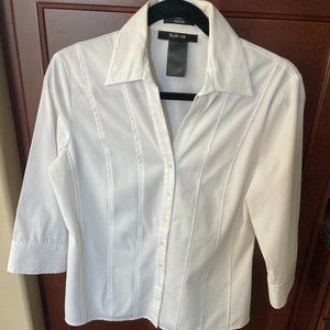 2/$15 Style & Co White Button-Down Shirt Sz 6